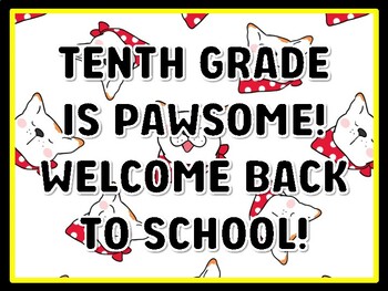 TENTH GRADE IS PAWSOME! WELCOME BACK TO SCHOOL! Cat Door Décor