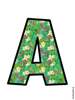 Tropical Bulletin Board Décor Kit, Tropical Bulletin Board Letters