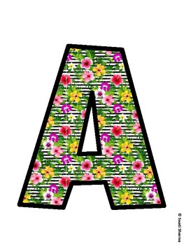 Tropical Flowers Bulletin Board Décor Kit, Tropical Flowers Bulletin Board Le