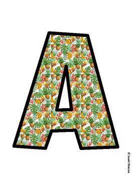 Tropical Fruits Bulletin Board Décor Kit, Tropical Fruits Bulletin Board Lett