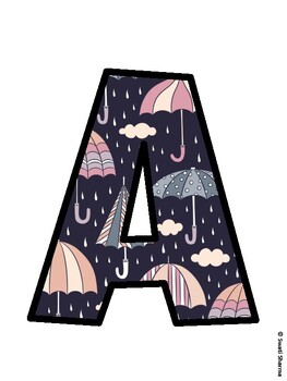Umbrella Bulletin Board Decor Kit, Umbrella Bulletin Board Letters