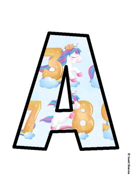 Unicorn Bulletin Board Décor Kit, Unicorn Bulletin Board Letters