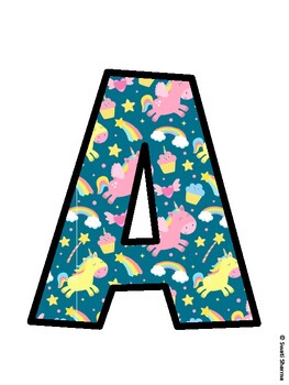 Unicorn Bulletin Board Décor Kit, Unicorn Bulletin Board Letters