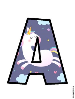 Unicorn Bulletin Board Décor Kit, Unicorn Bulletin Board Letters