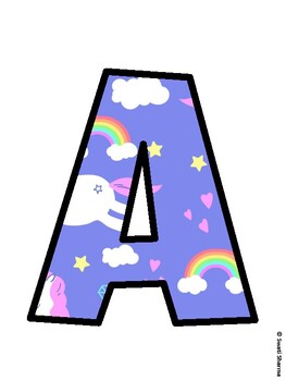 Unicorn Bulletin Board Décor Kit, Unicorn Bulletin Board Letters