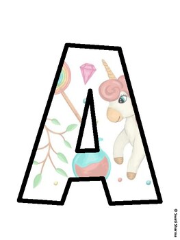 Unicorn Bulletin Board Décor Kit, Unicorn Bulletin Board Letters