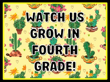 WATCH US GROW IN  FOURTH GRADE! Succulents Door Décor