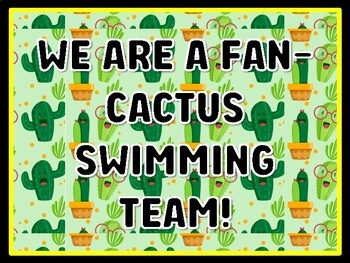 WE ARE A FAN-CACTUS SWIMMING TEAM! Succulents Door Décor