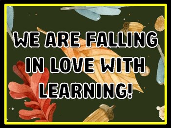 WE ARE FALLING IN LOVE WITH LEARNING! Leaves Door Décor, Leaves Bulletin Boar