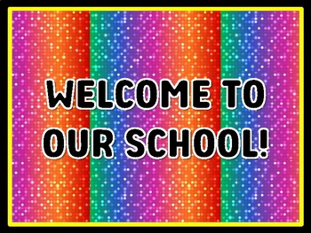 WELCOME TO OUR SCHOOL! Rainbow Door Décor, Rainbow Bulletin Board Décor