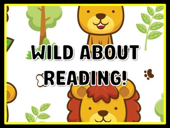 WILD ABOUT READING! Animals Door Décor, Animals Bulletin Board Décor Kit