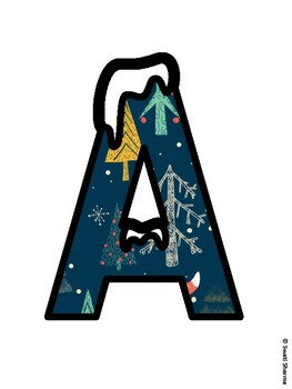 Winter Animals Bulletin Board Letters, Winter Animals Alphabet Posters