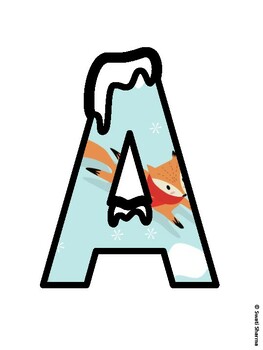 Winter Animals Bulletin Board Letters, Winter Animals Alphabet Posters