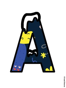 Winter Caps Bulletin Board Letters, Winter Caps Alphabet Posters