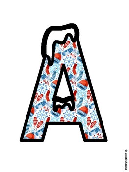 Winter Clothes Bulletin Board Letters, Winter Clothes Alphabet Posters