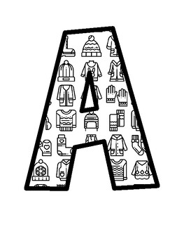 Winter Clothes Bulletin Board Letters, Winter Clothes Bulletin Board Décor Ki