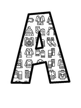 Winter Clothes Bulletin Board Letters, Winter Clothes Bulletin Board Décor Ki