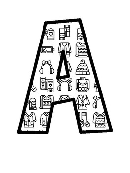 Winter Clothes Bulletin Board Letters, Winter Clothes Bulletin Board Décor Ki