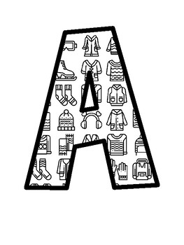 Winter Clothes Bulletin Board Letters, Winter Clothes Bulletin Board Décor Ki