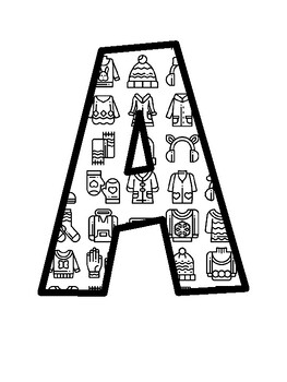 Winter Clothes Bulletin Board Letters, Winter Clothes Bulletin Board Décor Ki