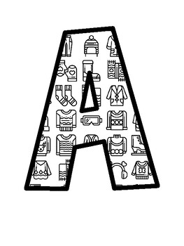 Winter Clothes Bulletin Board Letters, Winter Clothes Bulletin Board Décor Ki
