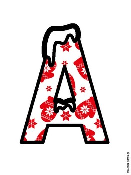Winter Mittens Bulletin Board Letters, Winter Mittens Alphabet Posters