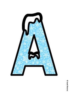 Winter Snowflakes Bulletin Board Letters, Winter Snowflakes Alphabet Poster