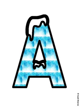 Winter Snowflakes Bulletin Board Letters, Winter Snowflakes Alphabet Poster