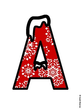 Winter Snowflakes Bulletin Board Letters, Winter Snowflakes Alphabet Poster