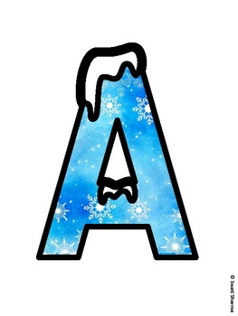Winter Snowflakes Bulletin Board Letters, Winter Snowflakes Alphabet Poster