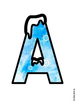 Winter Snowflakes Bulletin Board Letters, Winter Snowflakes Alphabet Poster