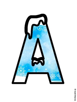 Winter Snowflakes Bulletin Board Letters, Winter Snowflakes Alphabet Poster