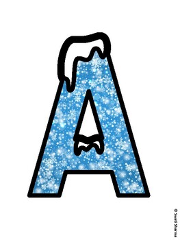 Winter Snowflakes Bulletin Board Letters, Winter Snowflakes Alphabet Poster