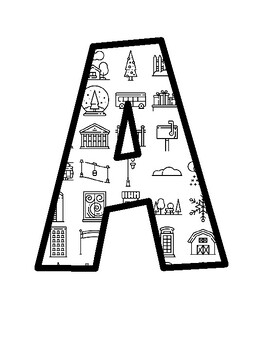Winter Town Bulletin Board Letters, Winter Town Bulletin Board Décor Kit