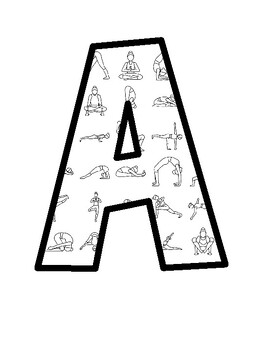 Yoga Poses Bulletin Board Letters, Yoga Poses Bulletin Board Décor Kit