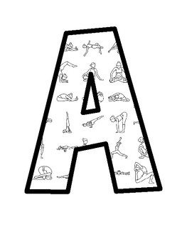 Yoga Poses Bulletin Board Letters, Yoga Poses Bulletin Board Décor Kit