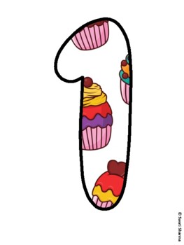 100 DAYS SWEETER! Cupcake Bulletin Board Letters