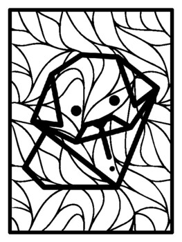 30 Origami Pop Art Inspired Coloring Pages, Early Finisher