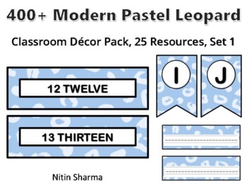400+ Modern Pastel Leopard Classroom Décor Pack #631, 25 Resources, Set 1, Read