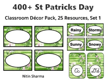 400+ St Patricks Day Classroom Décor Pack #482, 25 Resources, Set 1, Ready To P