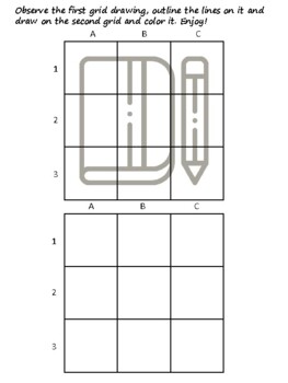 45 Adventure Easy Grid Drawing Activities, Adventure Art Sub Plan, Grid Art
