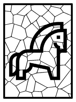 48 Zoo Mosaic Coloring Pages
