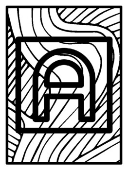 52 Alphabet Letters Pop Art Inspired Coloring Pages, Early Finisher