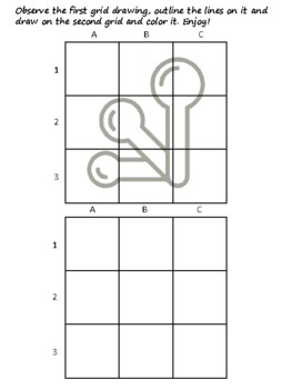 90 Kitchen Objects Easy Grid Drawing Activities, Kitchen Objects Art