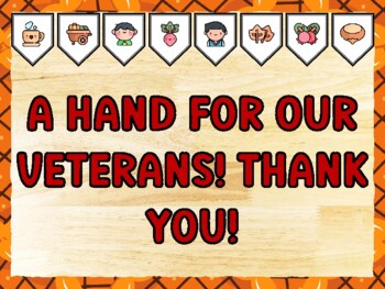 A HAND FOR OUR VETERANS! THANK YOU! Thanksgiving Bulletin Board Kit & Door Dé