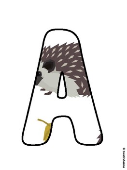 Animals, Hedgehog Fall Bulletin Board Letters, Fall Hallway Display