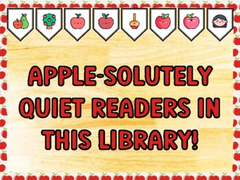 APPLE-SOLUTELY QUIET READERS IN THIS LIBRARY! Apple Bulletin Board Kit