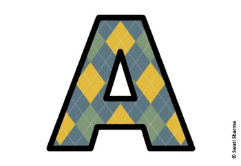 Argyle, Winter Bulletin Board Letters, Alphabet Posters