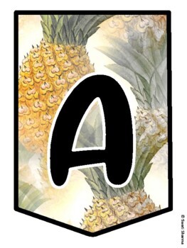 ART IS SWEET! Summer, Tropical, Pineapple Bulletin Board Letters