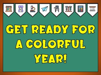 Back To School Bulletin Board Kit & Door Décor, GET READY FOR A COLORFUL YEAR